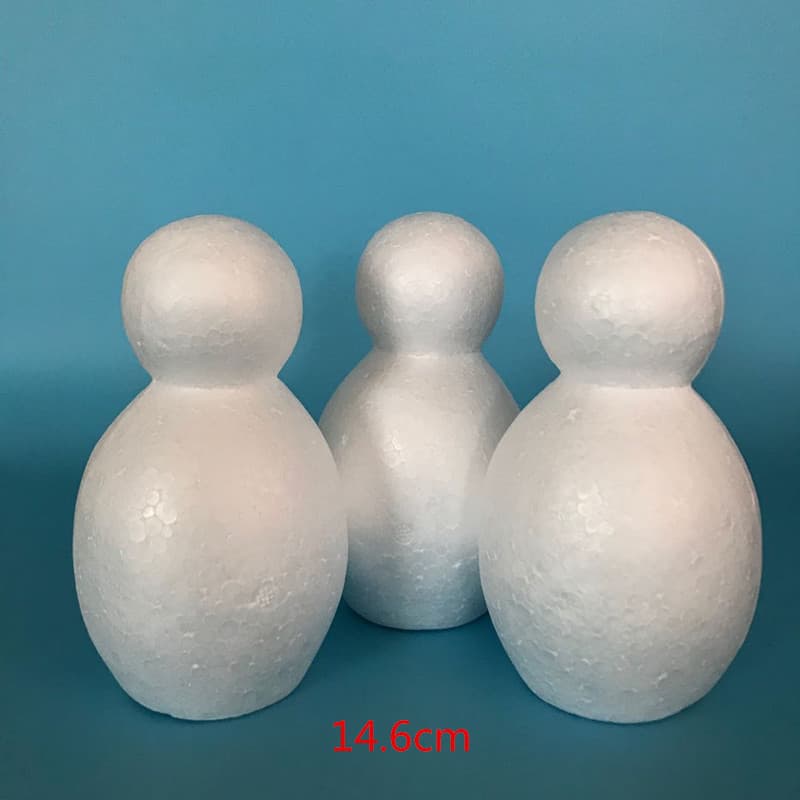 Factory direct EPS foam decorations polystyrene Christmas decorations bowling snowman 14.6cm