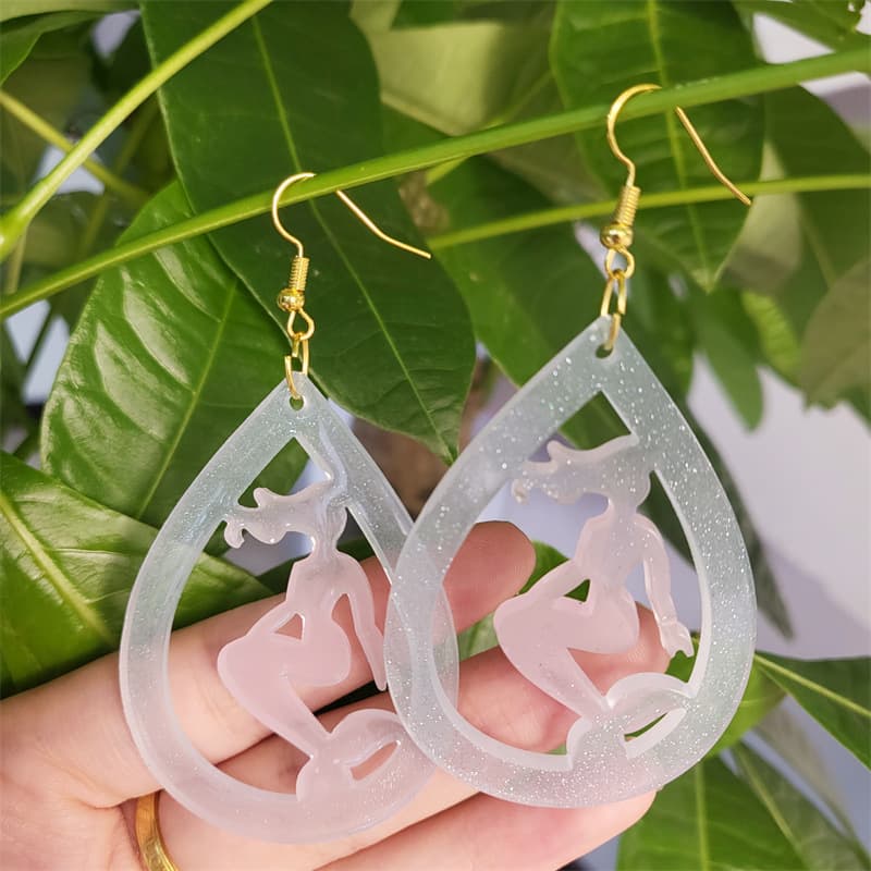 Z0026 Mermaid Earring Mold Crystal Epoxy Silicone Mold DIY Decoration Silicone Mold