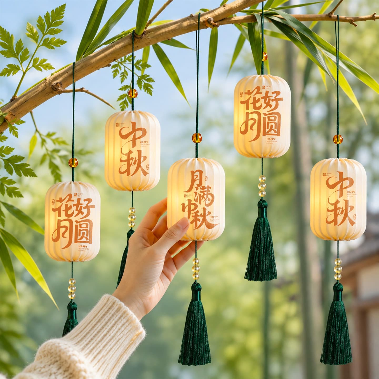 2026 New Mid-Autumn Festival Lantern Outdoor Scene Decoration Small Lantern Ornament Children's Handheld Glowing Flower Lantern
