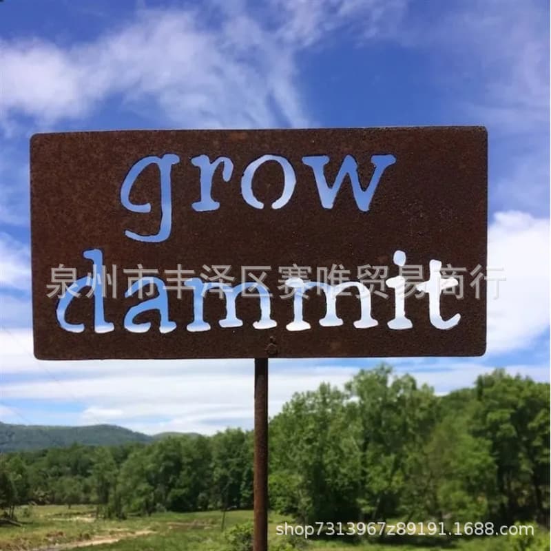 Cross-border New Grow Dammit Metal Garden Sign Planting Damn Metal Garden Sign