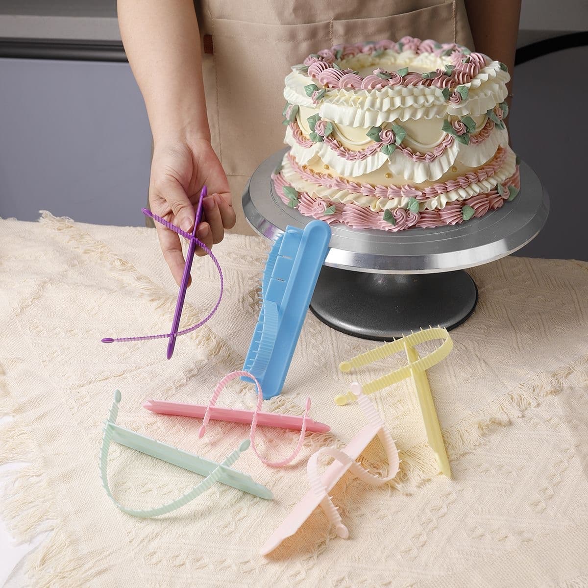 Factory Direct Cake Arc Piping Aid, Arc Lace Cake Collar Scale Ruler, Cake Decorating Tool