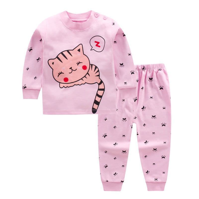 Cotton Children's Underwear Set Baby Boys Girls Thermal Top and Pants Base Layer Pajamas Fall Winter