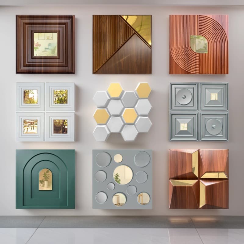 3D Wall Panel Eco-Friendly Flame Retardant Moisture-Proof Three-Dimensional Panel TV Background Wall Cross-Border Wholesale Lightweight