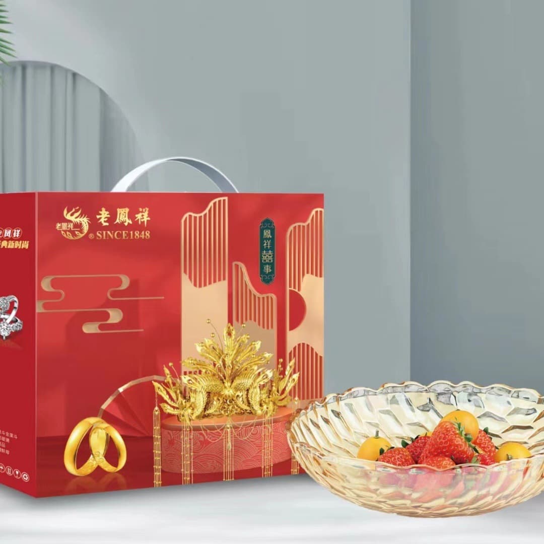Festive jewelry gift glass fruit bowl, candy and dry fruit container, creative living room glass fruit platter and gift basket