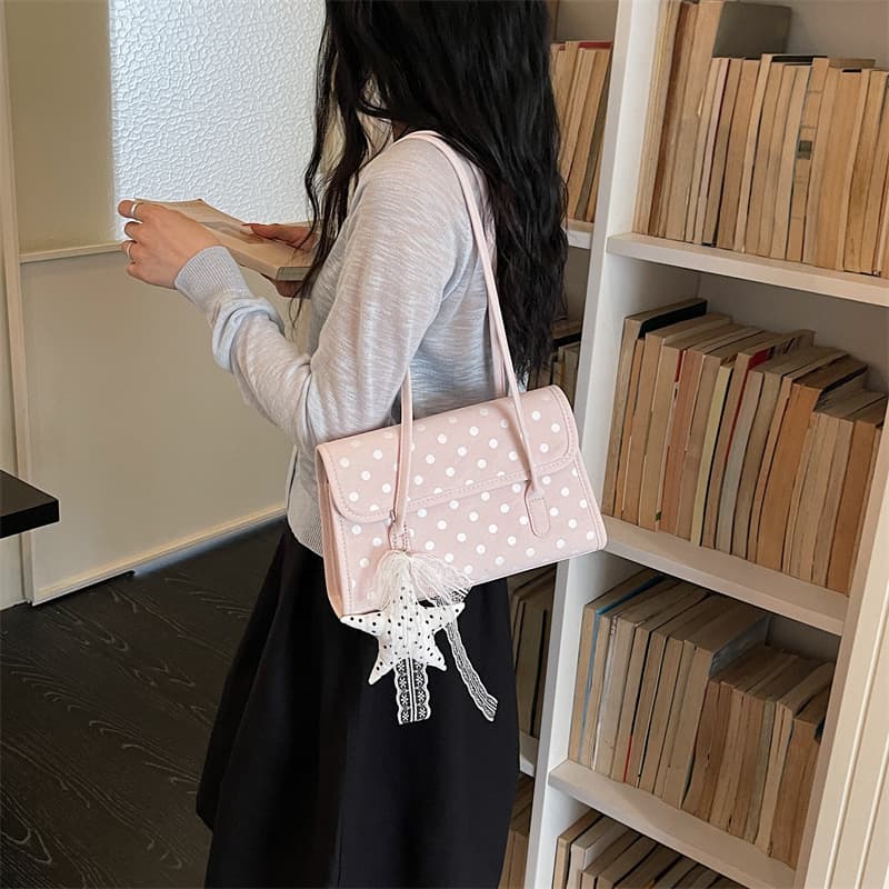 Summer Polka Dot Handbag Women 2026 New Fashion Casual Trendy Underarm Bag Large Capacity Shoulder Bag