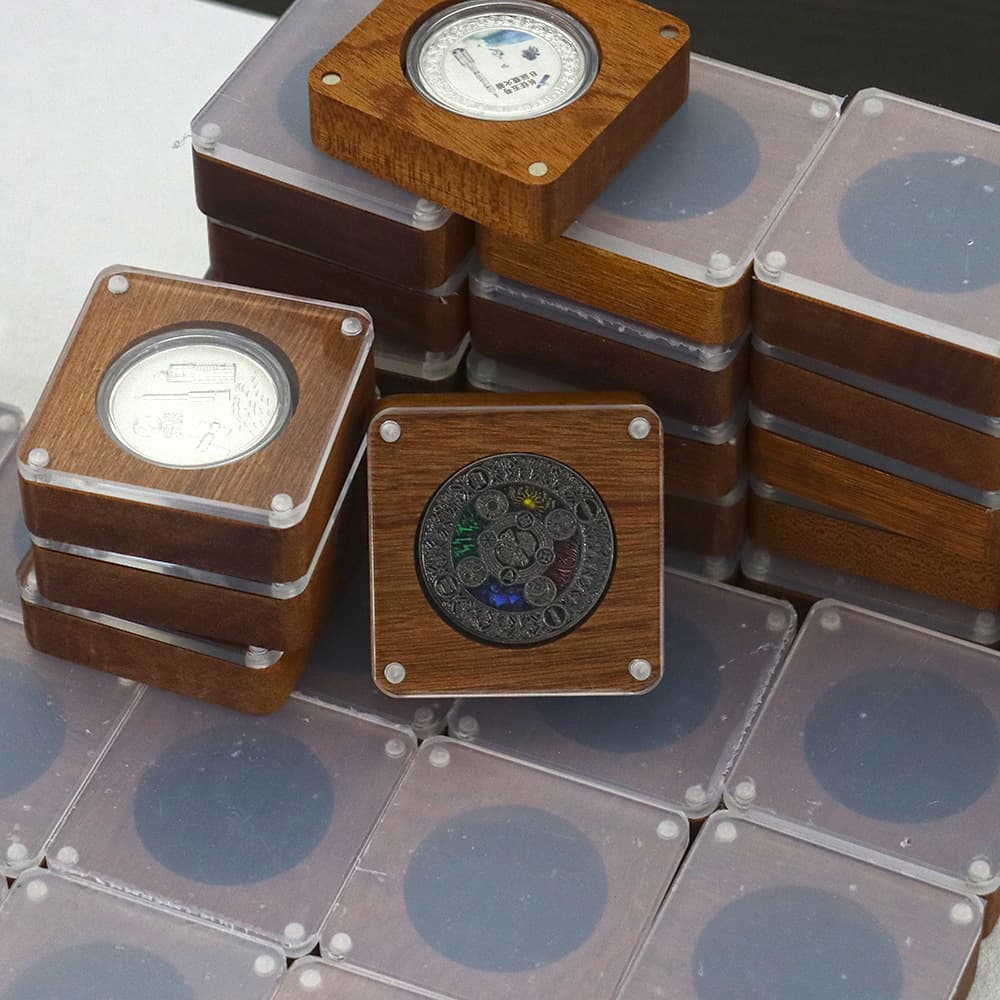 40mm Yuan Datou Copper Coin Wooden Storage Gift Box Packaging Collection Box Commemorative Coin Gold Coin Packaging