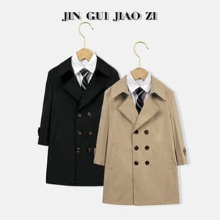 2024 Autumn/Winter Boys' Trench Coat, Children's Long Jacket, British Style for Middle and Older Children, Trendy Baby Coat Cool