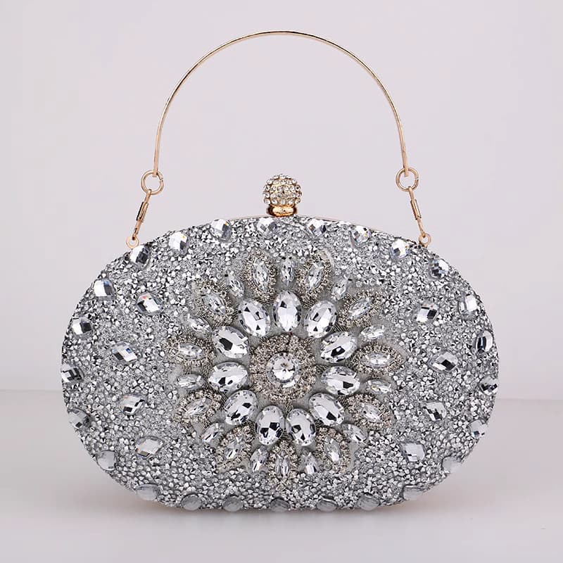 Elegant Diamond Embedded Sunflower Wedding Bag Women's Clutch for Evening Dresses And Cheongsam Versatile Party Wear