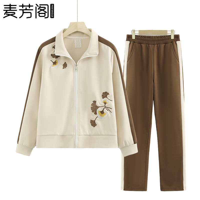 Middle-aged Mother Spring Suit Women's 2025 New Style Jacket Middle-aged and Elderly Women's Spring and Autumn Sports Two-Piece Set
