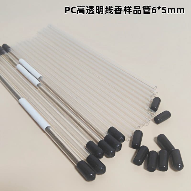 Source manufacturer PC short incense sample tube incense packaging tube PC plastic sandalwood incense high transparency rigid tube