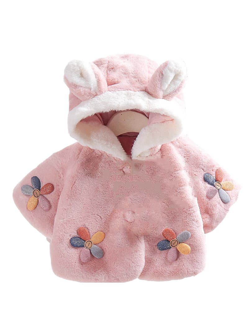 Thickened Baby Coat Outfit Windproof Female Toddler Clothes Autumn Winter Fleece Outerwear for 0-3 Years Old Girls