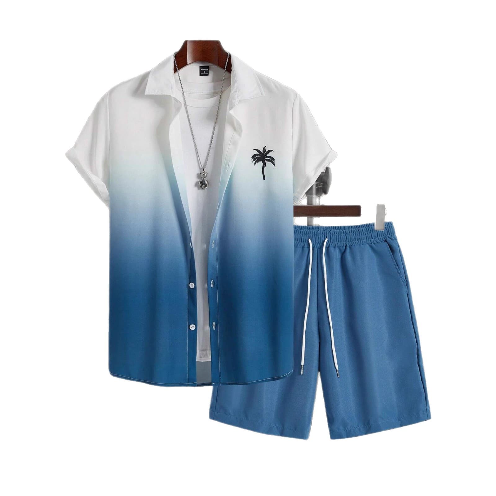 Support multi-platform one-piece drop shipping sports breathable quick-drying short-sleeved shirt shorts suit European and American cross-border beach pants