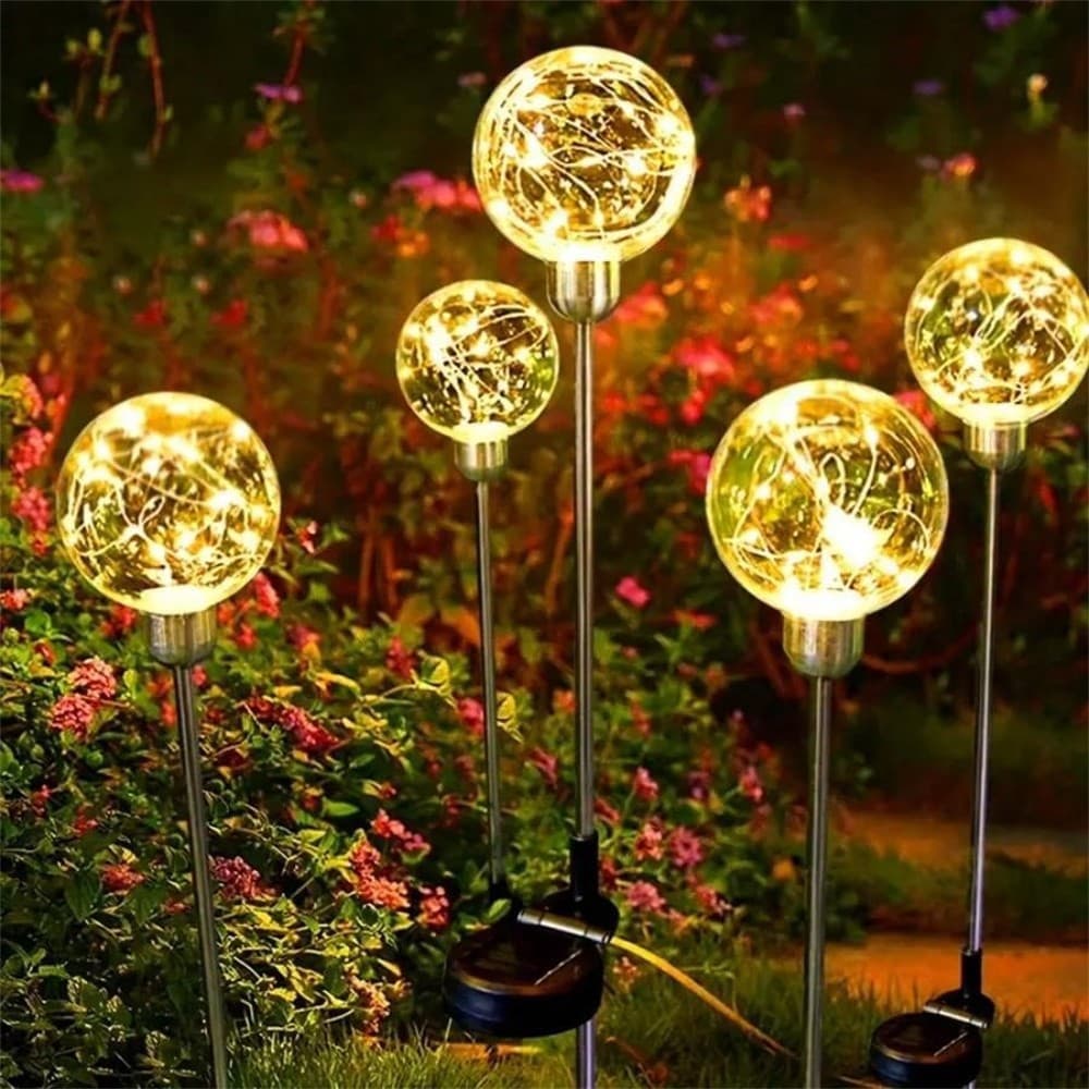 Custom Solar Powered Garden Spike Light Wish Ball Yard Light Outdoor Holiday Garden Decorative Colorful Lights