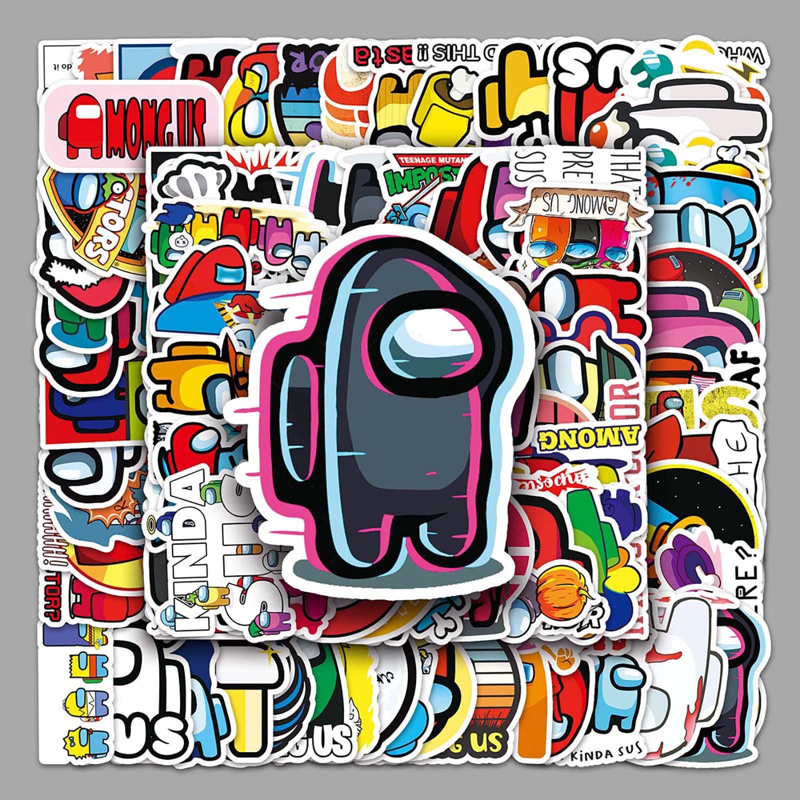 100 Sheets among Us Cartoon Game Waterproof Luggage Graffiti Stickers for Mobile Phone Car Decoration PVC Non-drying Glue