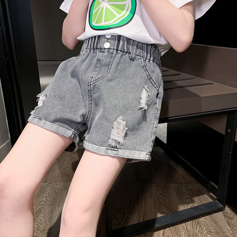 Wholesale Girls Denim Shorts Summer Casual Pants for Kids Fashionable Hot Pants