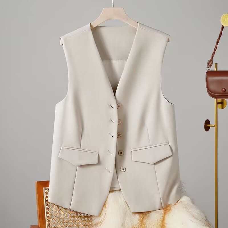 Women's Suit Vest, 2026 Spring/Autumn New Style, Slim Fit, Layering, Black Short Vest