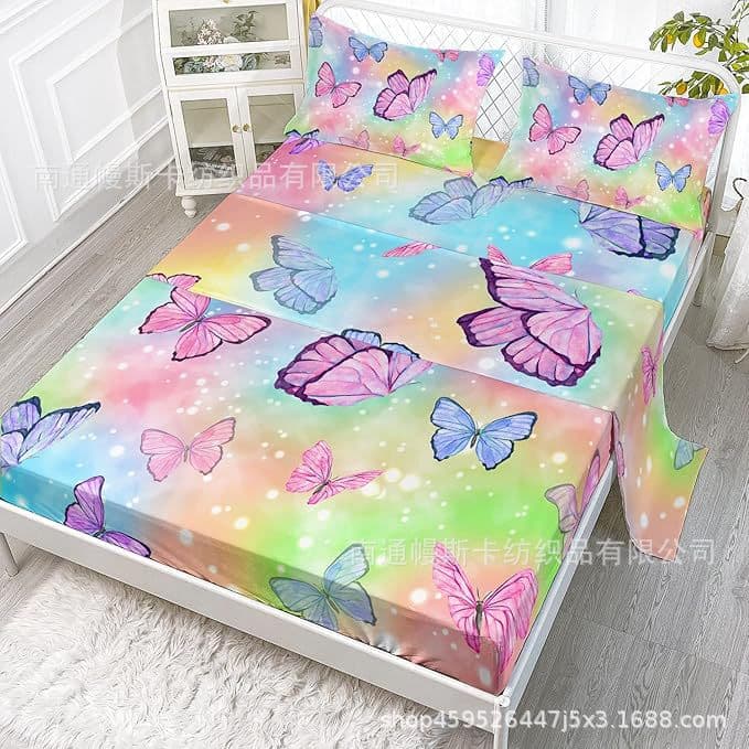 Sheets Set Digital Print Nantong Home Textile 5D Print Rotary Screen Process Fully Managed Supply 90gsm Brushed