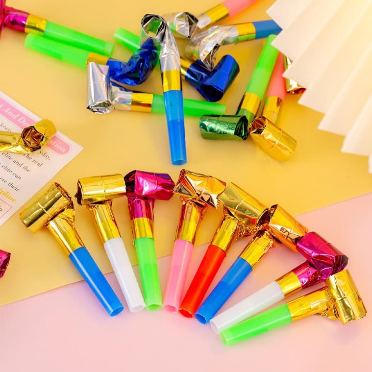 Roll-up Blowout Whistle, Long Nose Cheering Prop for Cheerleading, Birthday, Party, and Birthday Celebrations
