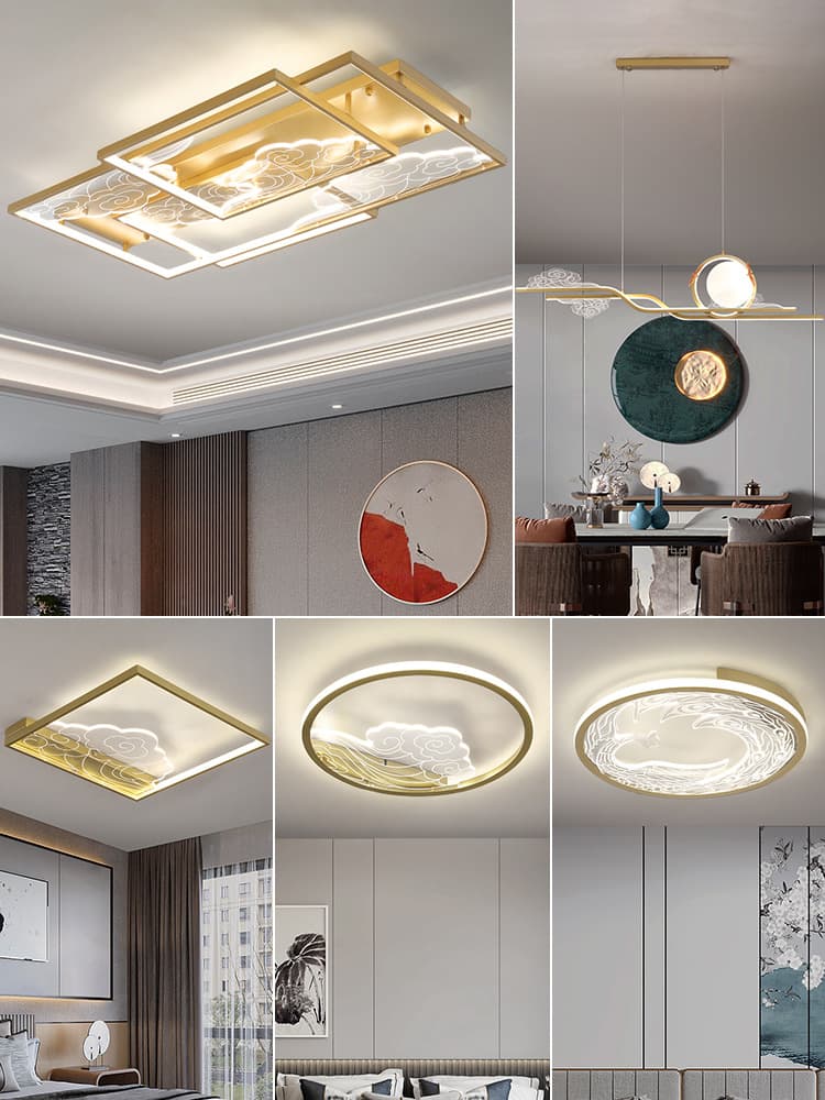 New Chinese Style Ceiling Light Set 2024 New Model Living Room Light Modern Chinese Zen Cloud Bedroom Light Luxury