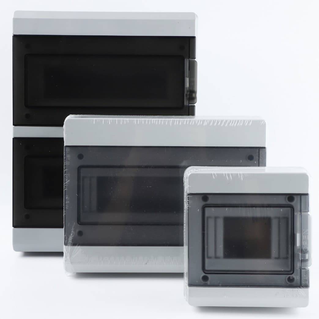 HT household outdoor surface/recessed waterproof and dustproof distribution box, all-plastic air switch box for 3-24 circuits