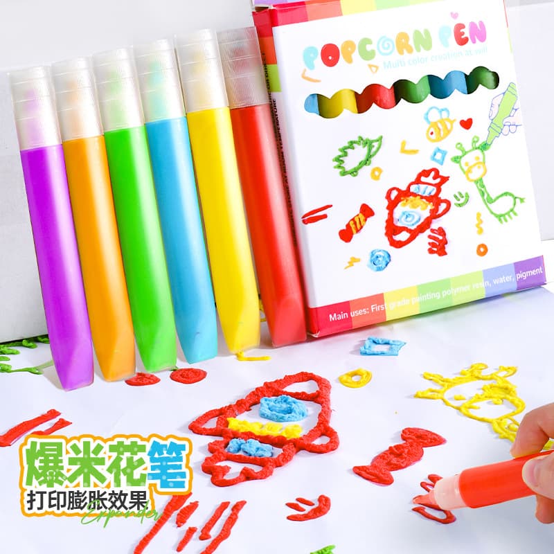 Factory Direct Sales Popcorn Pen Magical Bubble / DIY Graffiti Pen 3D Expansion Pen Korean Version Painting Pen Acrylic Pen