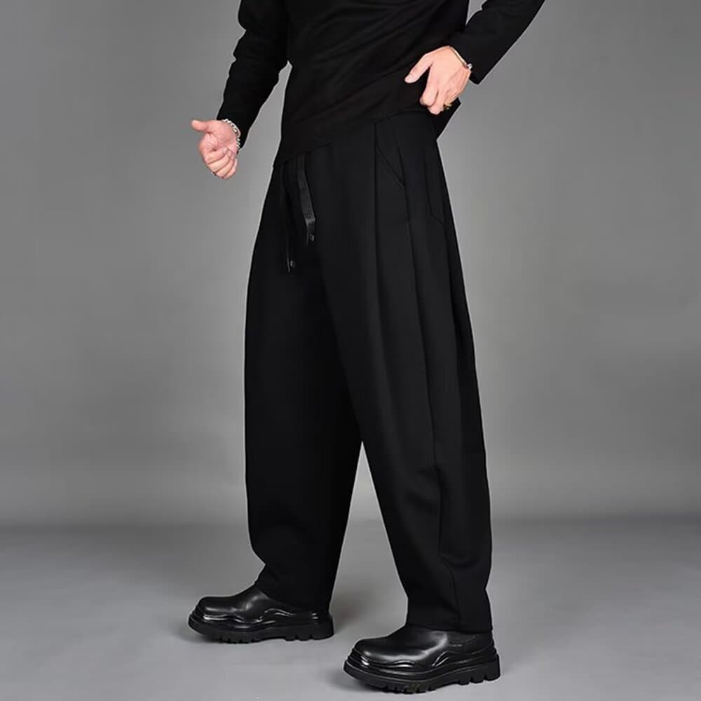 Western trousers, wide-leg trousers, fashionable and simple Japanese straight-leg one-piece drop-shipping loose casual mountain style wide-leg trousers for men and women