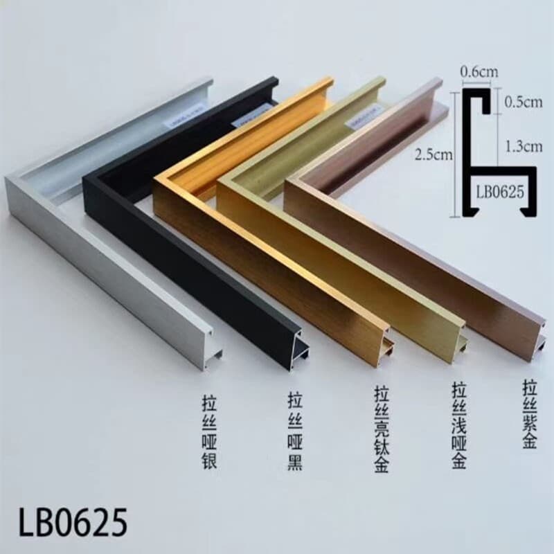 Aluminum Alloy Picture Frame Lines Stereo Frameless Picture Strips Gilt Picture Frame Crystal Porcelain Modern Decorative Picture Frame 0625