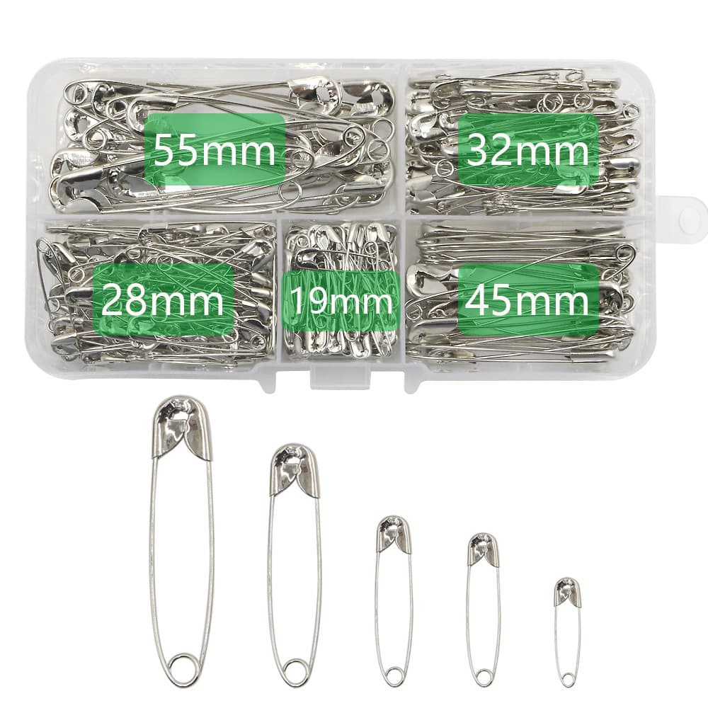 260 pieces silver nickel-plated pin set 5 sizes handmade DIY clothing fixed small pins factory direct sale