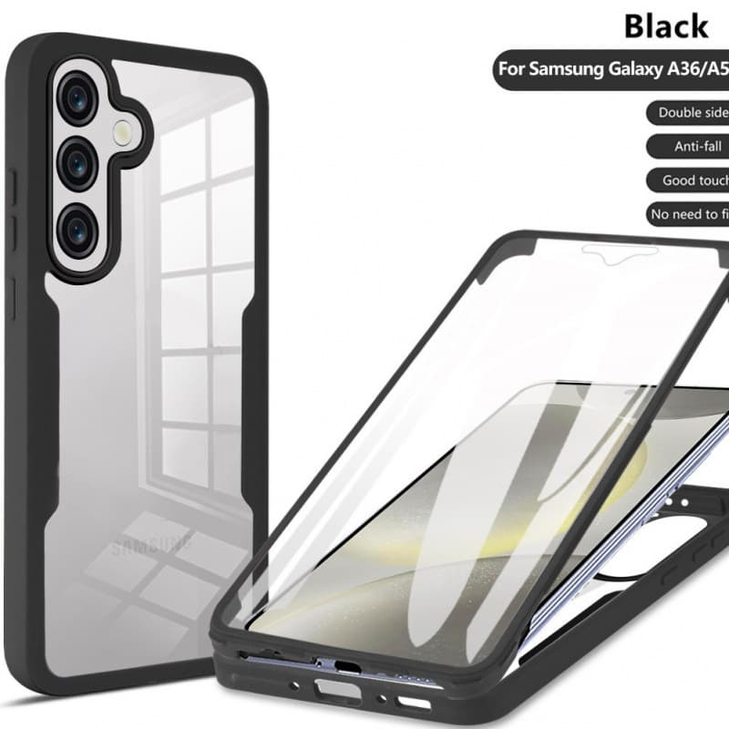 Compatible with Samsung A37 QiCai A15 Phone Case A16 Case with Built-in Film A55 Shockproof A27 Full Coverage A07 Protective Cover