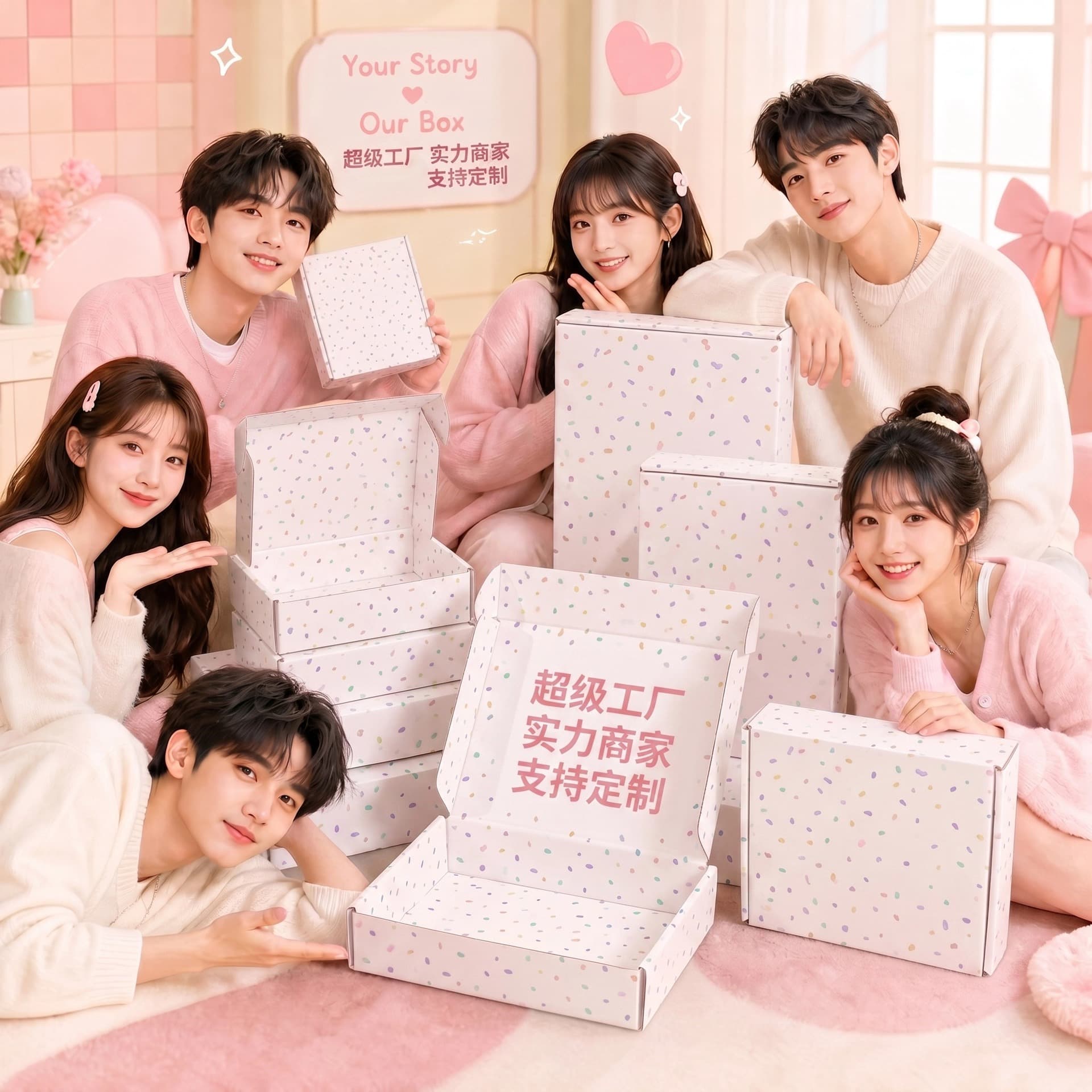 Extra Hard Corrugated Airplane Box Color Box Pink Packaging Box Ins Style Airplane Box Thickened Underwear Packaging Box