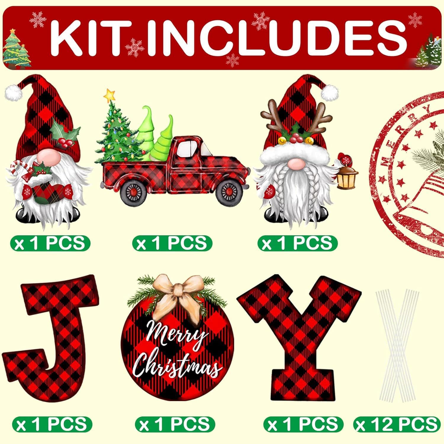 Factory Direct Christmas Yard Decoration Sign Santa Claus Lawn Ground Insert Sign Party Decoration Sign