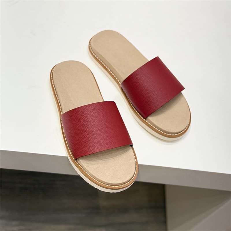European Trend Genuine Leather Slide Sandals Yashixuan Men's Hip Hop Beach Sandals Summer Thick Sole Comfortable