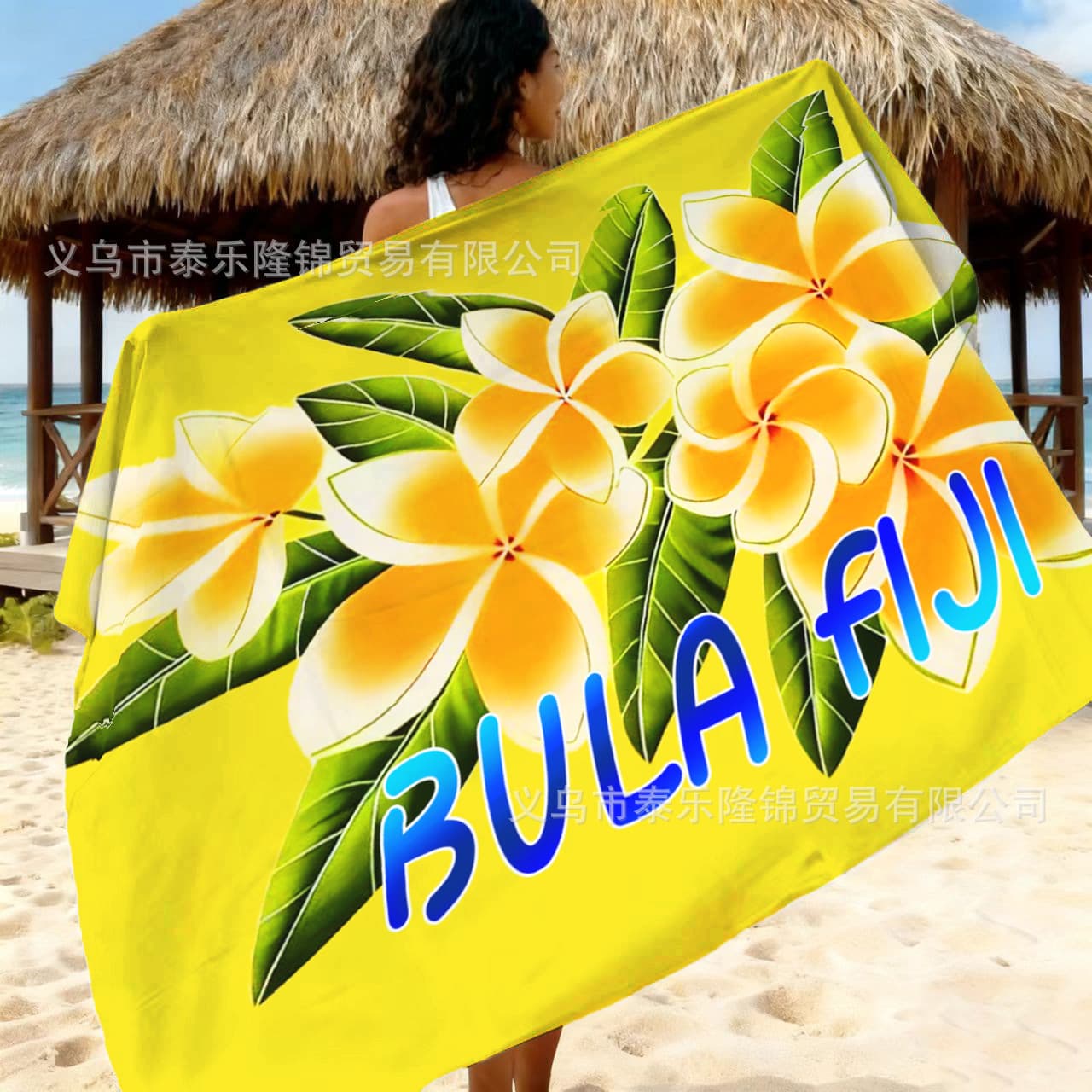 Factory direct sale South Pacific Islands style hand-painted frangipani half sarong skirt, Fiji sulu wrap skirt.