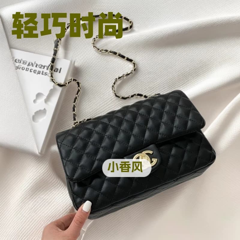 Cross-border women's bag 2025 European and American fashion one-shoulder crossbody bag high-quality Chanel-style diamond quilted chain bag small square bag