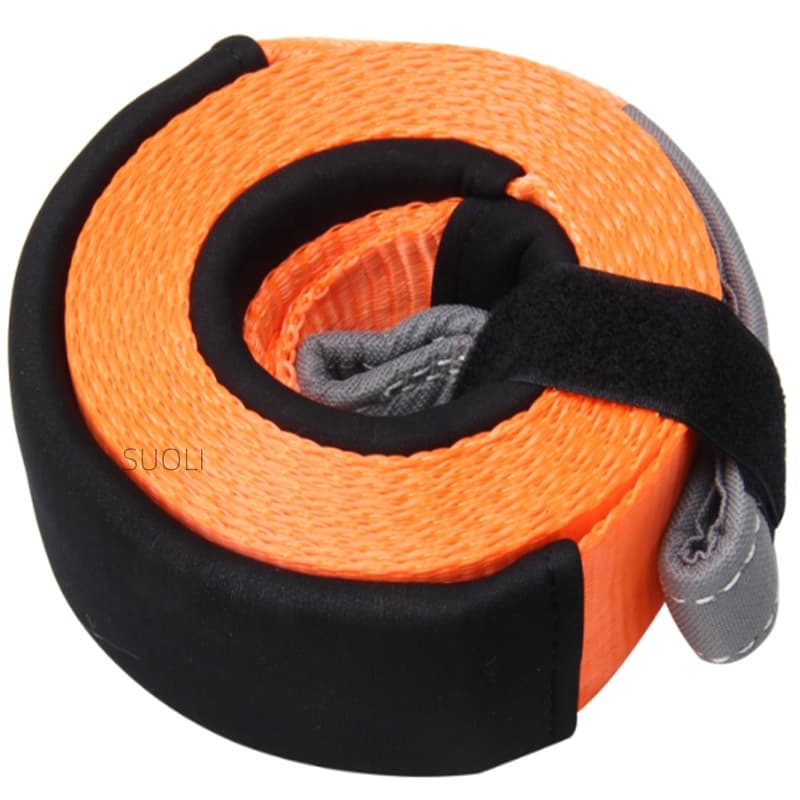 Tow Rope Car Tow Strap 3" 75MM Wide 8T Pull Car Tow Strap High-Strength Towing Rope Factory Stock
