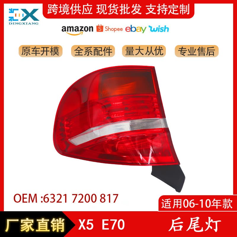 For BMW X5 E70 Rear Tail Light Brake Light Old Model LED Curved Light 63217200817 63217200818