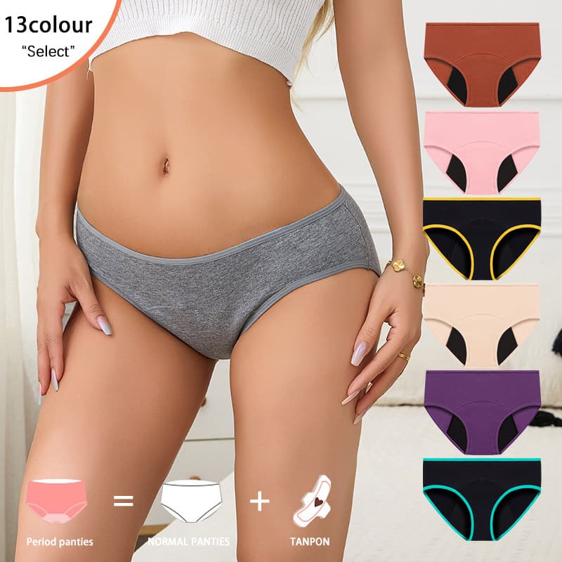 Plus Size Cross-Border Trade Menstrual Panties Women's Briefs Heavy Flow Postpartum C-Section Recovery Low Waist Panties