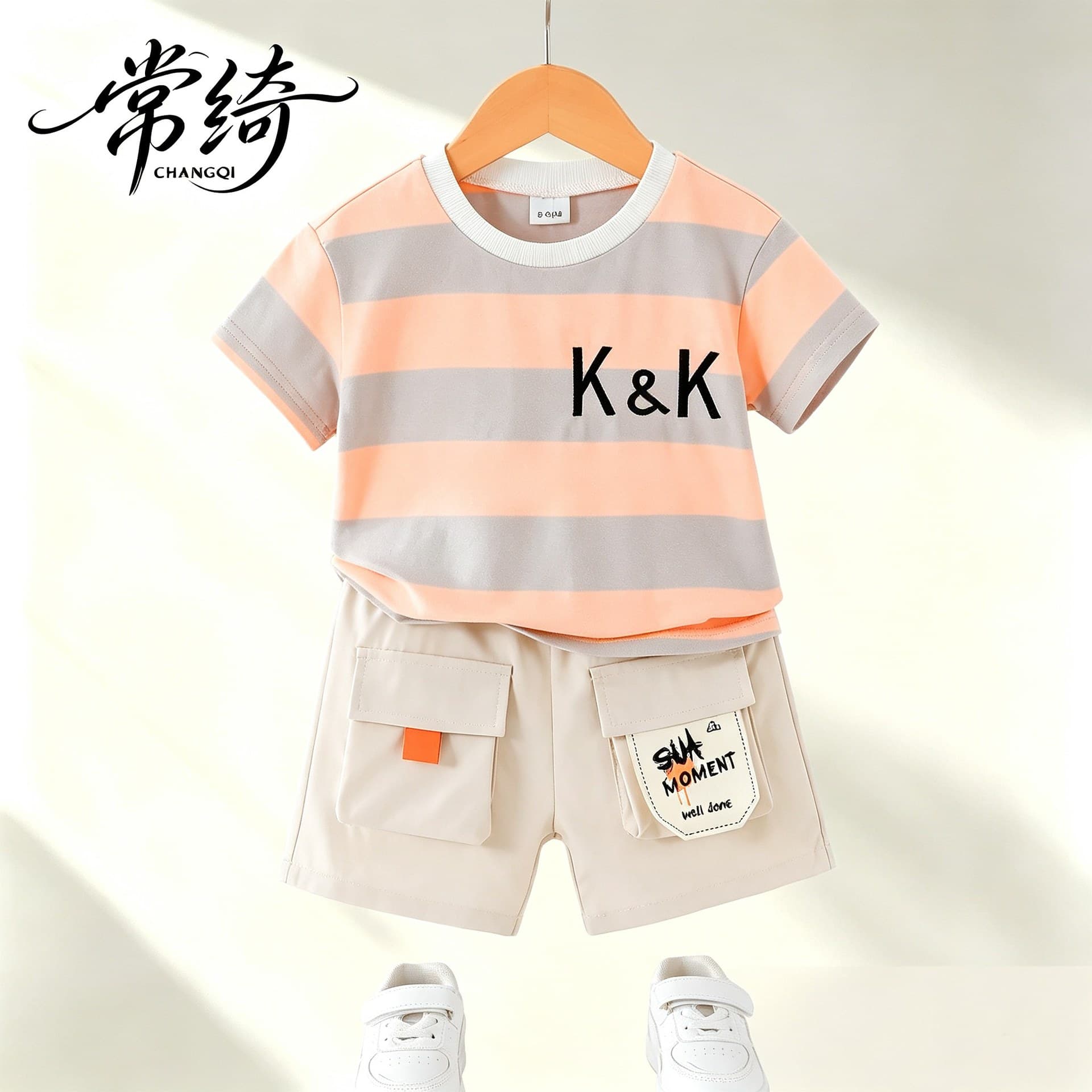 Boys' suits, summer clothes, baby clothes, fashionable baby boy's clothes, children's clothes, short-sleeved children's shorts