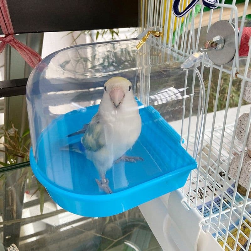 Bird Bath Box Bathtub Small Bird Shower for Myna, Cockatiel, Peach-faced Lovebird, Budgie Parrot Supplies Toy Large Size Artifact