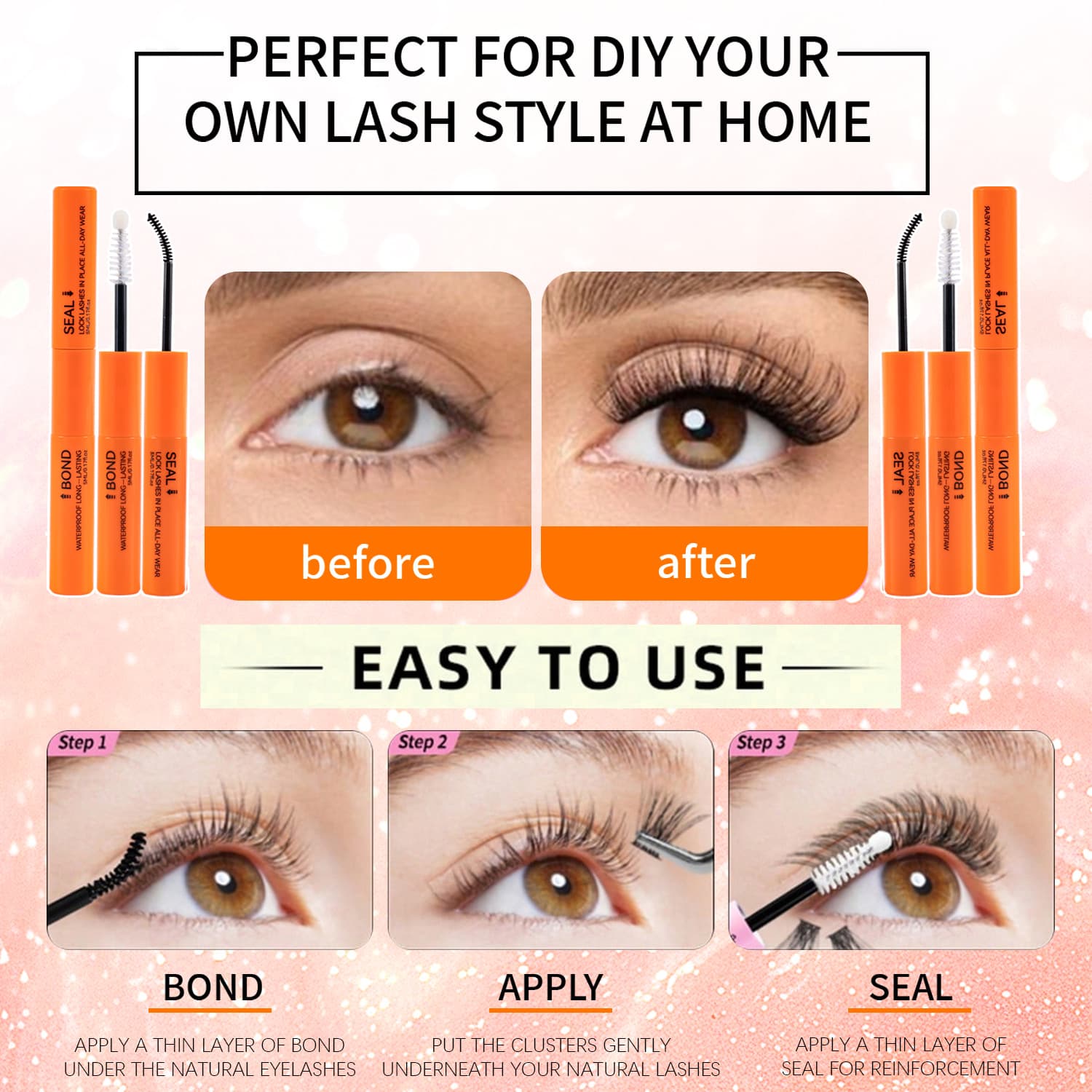 EU-US Cross-border Thick False Lashes Single Cluster 10D 80D Segmented Lash Book 640 Clusters DIY False Eyelash Set