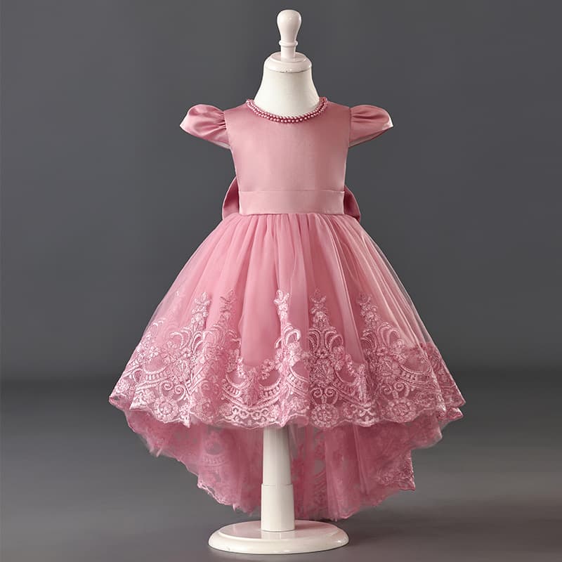 Cross-Border Girls' Trailing Evening Dress Baby Girl First Birthday Princess Dress Infant 100-Day Dress Toddler Birthday Baptism Clothing