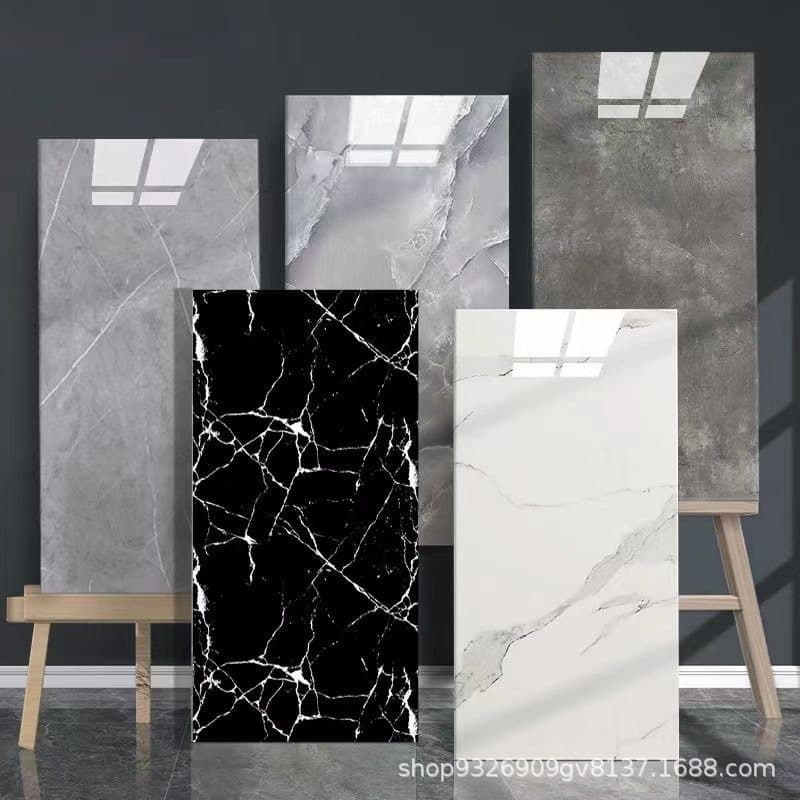 Cross-border Wall Sticker Marble Wallpaper Self-adhesive Waterproof Moisture-proof Imitation Tile Sticker Bathroom Background Wall Decorative Wallpaper