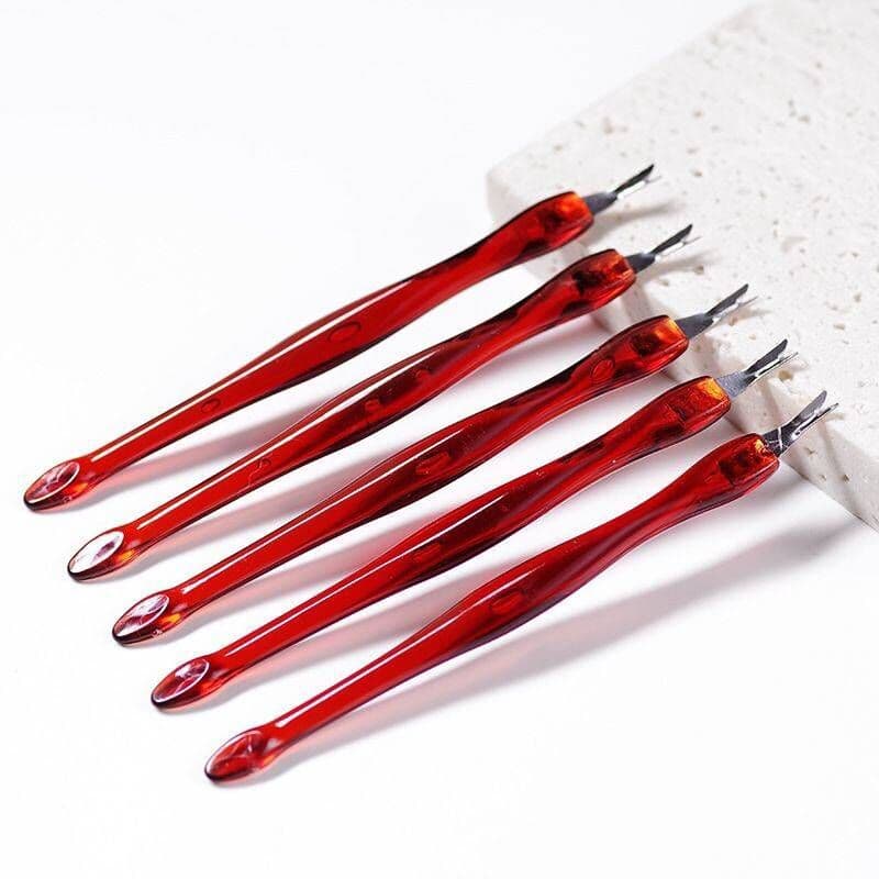 Nail Cuticle Fork Sharp Dead Skin Remover Cuticle Cleaner Professional V-Shaped Cuticle Pusher Nail Tool