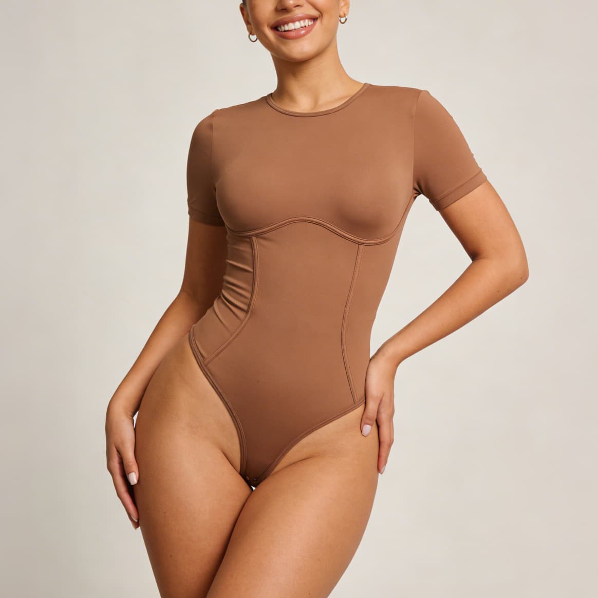 T-SHIRT BODYSUIT Short Sleeve Bodysuit One-Piece Pilates Slimming Waist Nude Yoga Wear