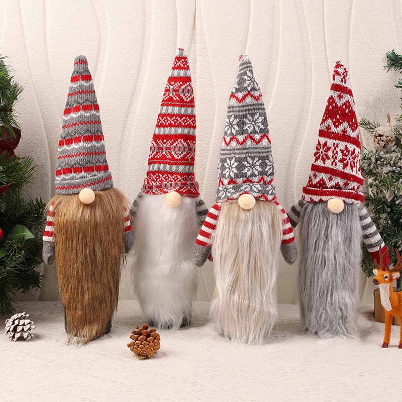 New Cross-Border Christmas Decoration Faceless Old Man Doll Long Beard Wine Bottle Cover Red Wine Champagne Gnome Wine Cover