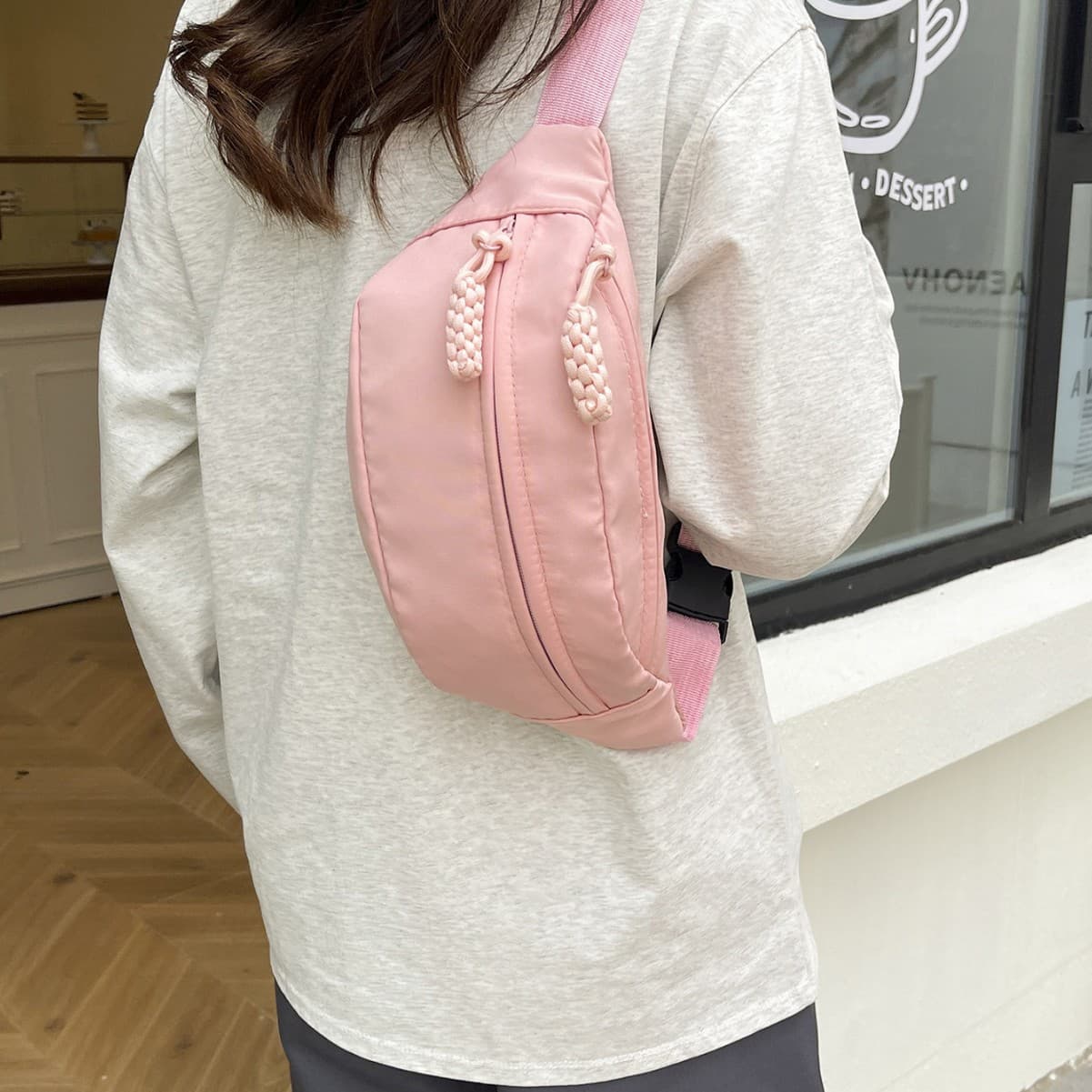 Korean Style Simple Nylon Small Bag for Women 2026 New Textured Shoulder Bag Underarm Bag Chest Bag Crossbody Small Waist Bag