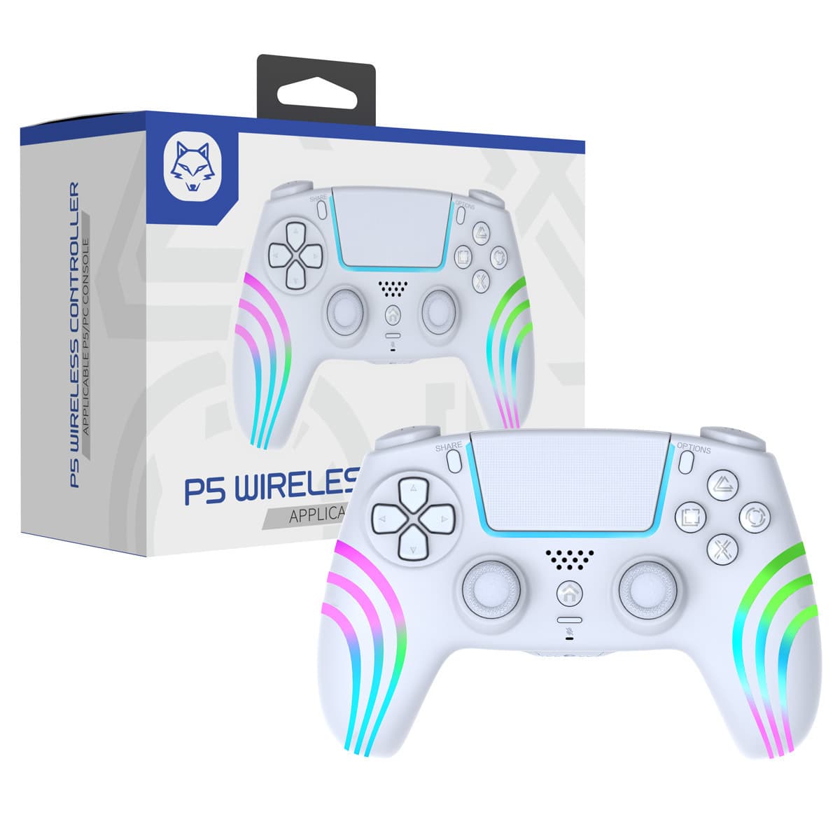 New PS5 Bluetooth Controller PS5SLIM Game Controller with RGB Light PS5 Wireless Controller