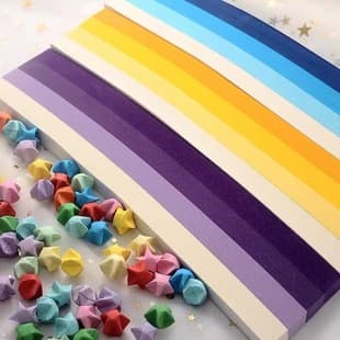 Gradient Star Origami Strips for Wishing Bottle, Five-Pointed Lucky Star, Colorful Long Paper Strips for Folding Stars, Cute