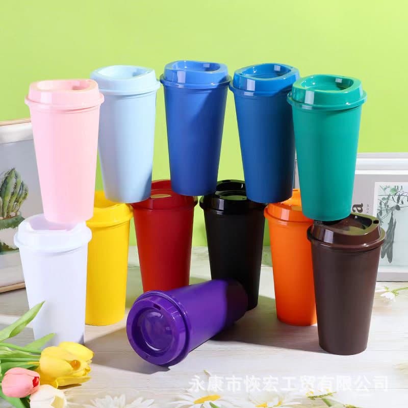 Cross-border bestseller 16oz coffee cup PP material fashionable minimalist high-end quality customizable logo bulk wholesale