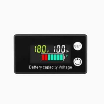LCD Digital 8-100V Voltmeter Battery Level Indicator for Electric Vehicles, Lithium and Lead-Acid Battery Capacity Display